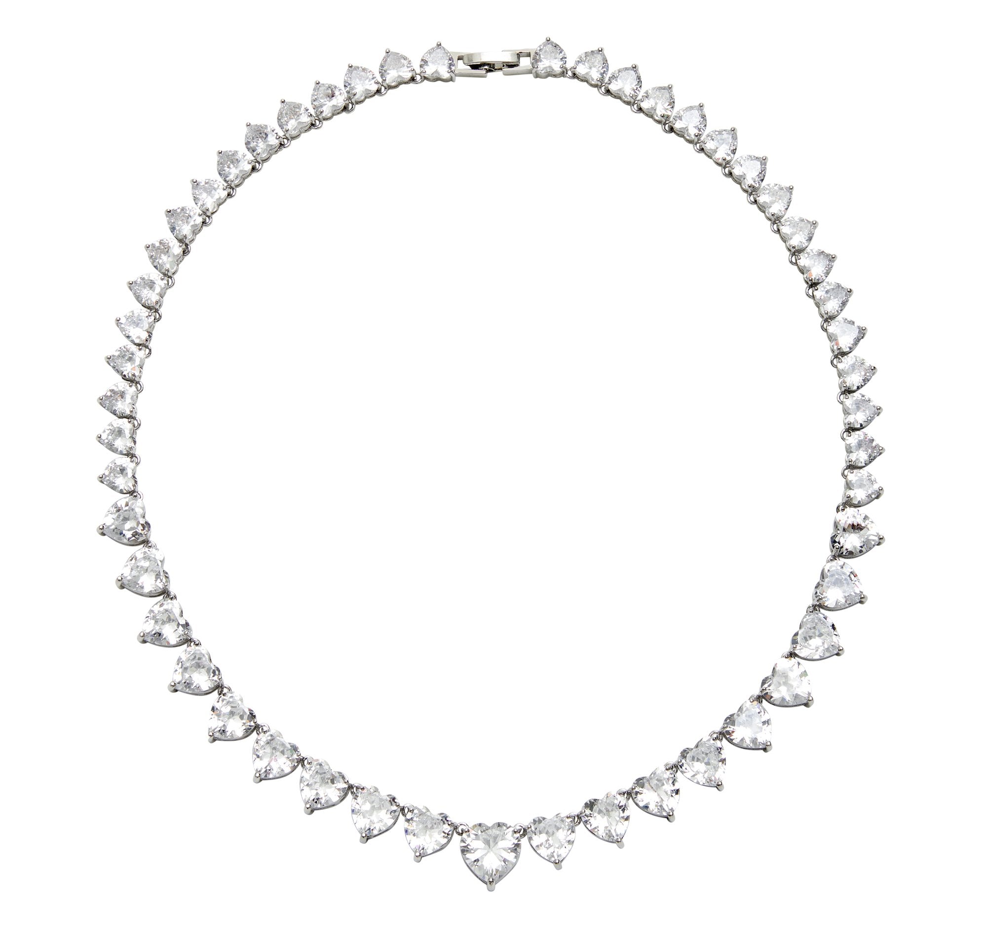 The FALLON Heart Rivière Collar Necklace has been worn by celebrities like Kylie Jenner, and Chriselle Lim.