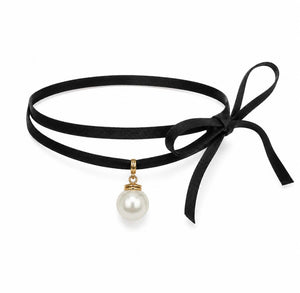 ELLIA PEARL DROP WRAP NECKLACE - GOLD