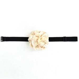 COLETTE TUXEDO BAND FLORETTE CHOKER / BROOCH - CREME