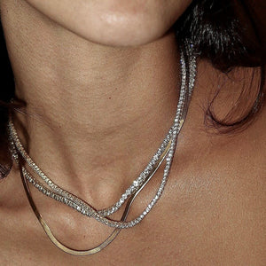 GRACE 3MM TENNIS CHAIN NECKLACE - GOLD