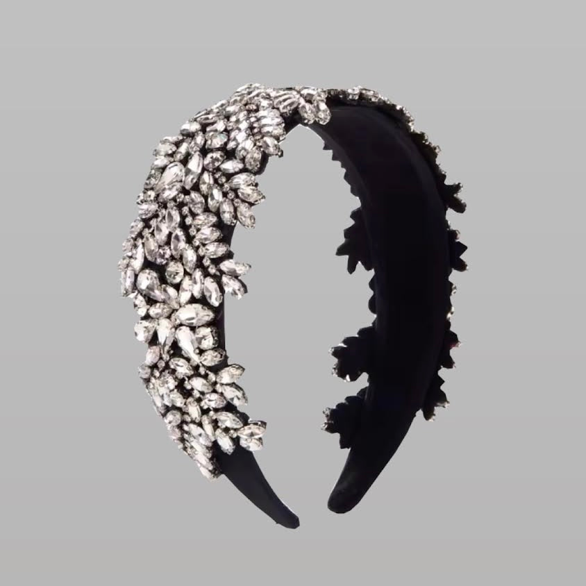 LAUREL STRASS HEADBAND -  BLACK
