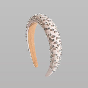 MADELINE DOTTED STRASS PUFFY HEADBAND - IVORY