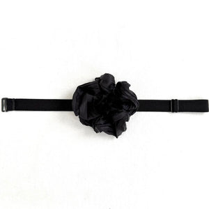 COLETTE TUXEDO BAND FLORETTE CHOKER / BROOCH - BLACK