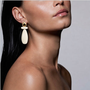 BRANCUSI ELONGATED STONE EARRING