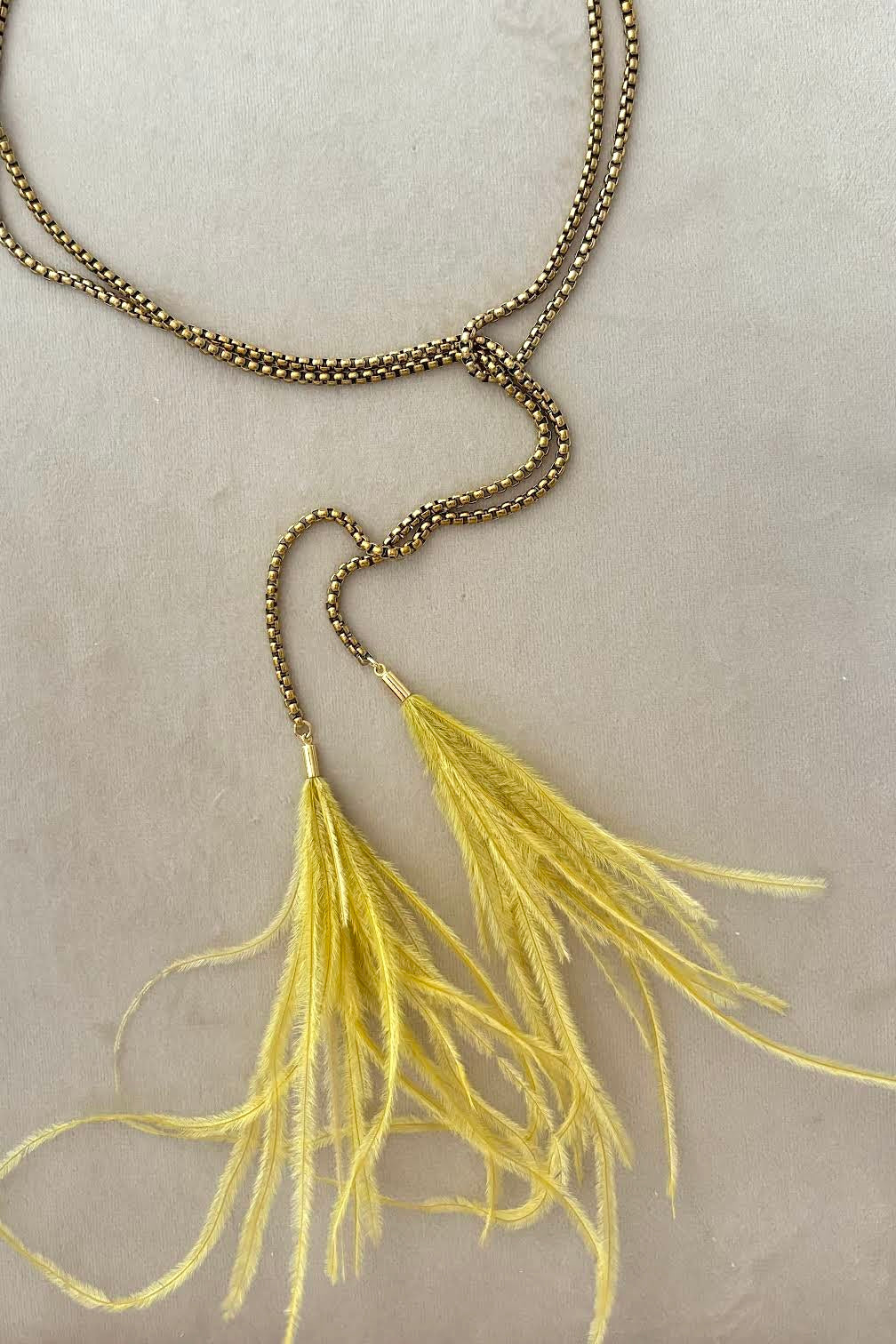 CANYON FEATHER LARIAT - OCHRE