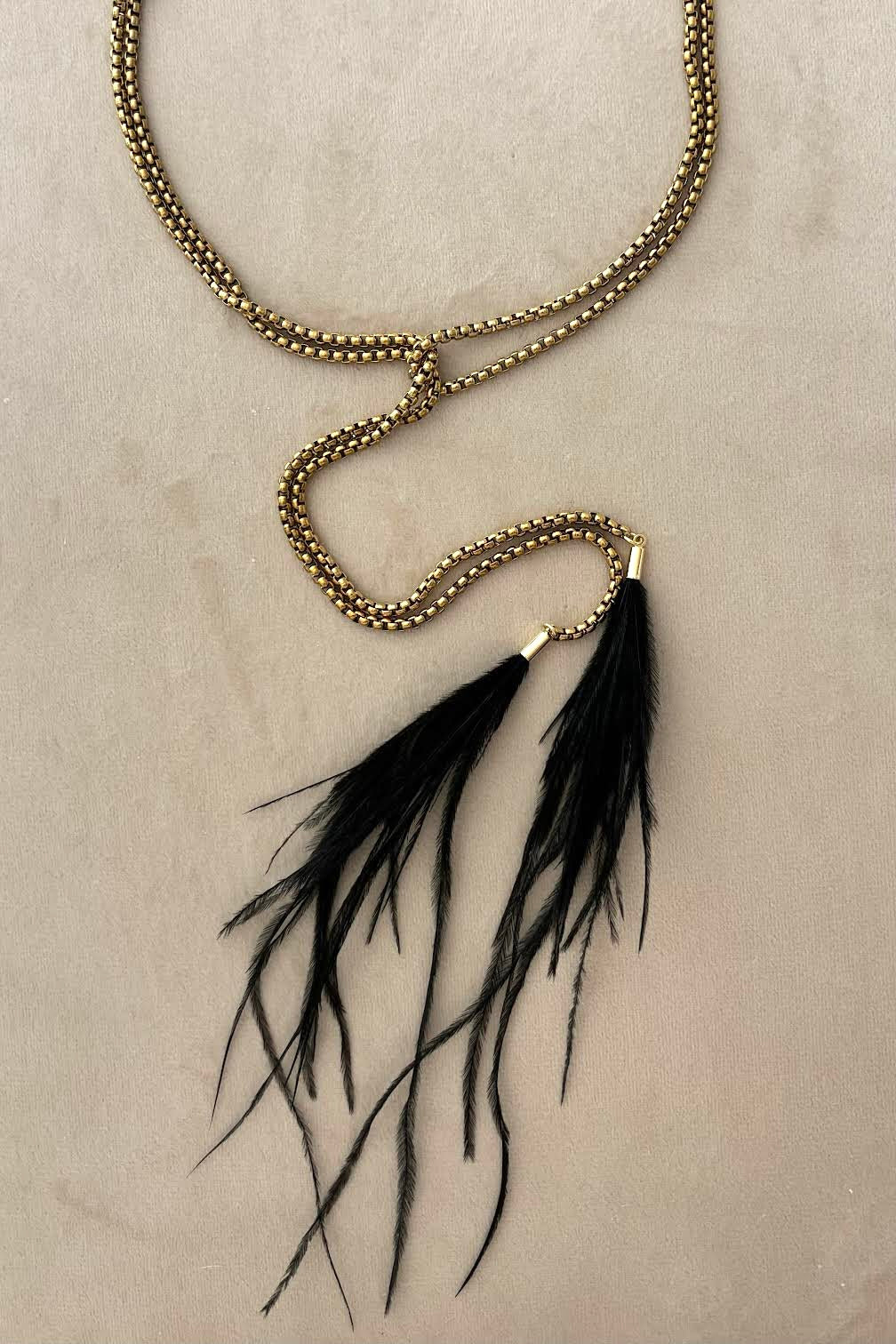 CANYON FEATHER LARIAT - JET