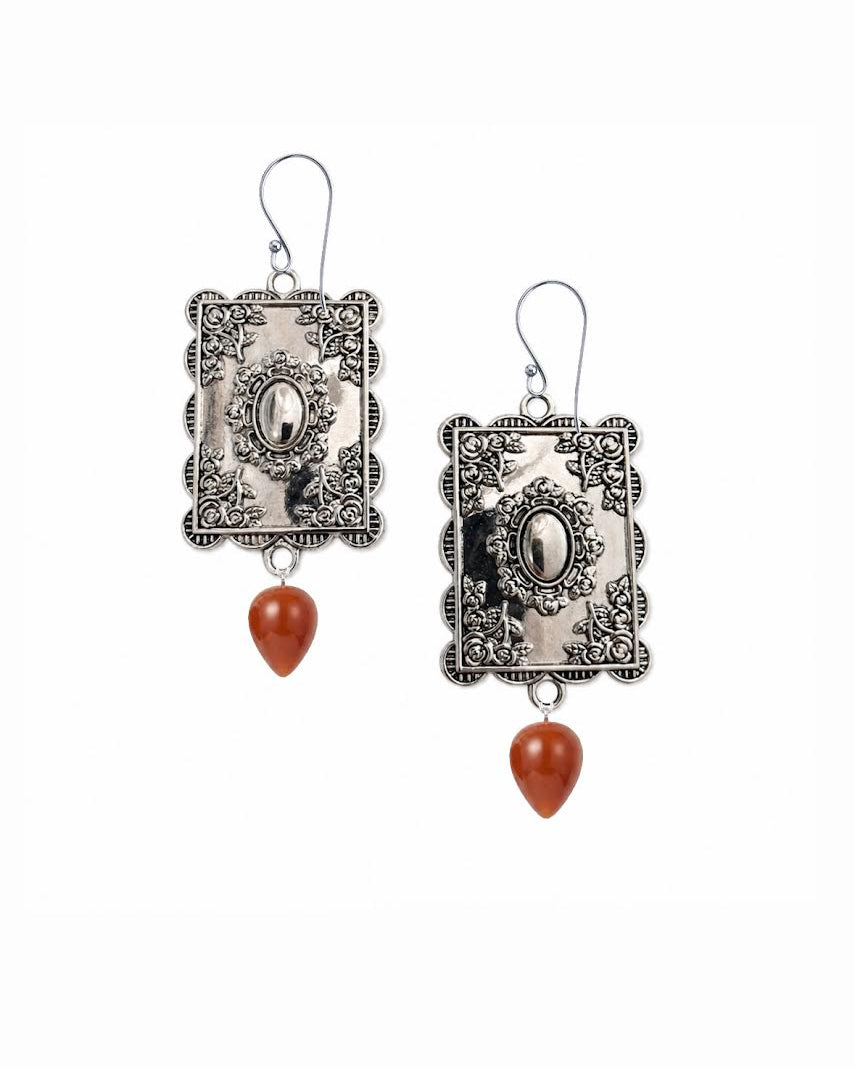 DINÉ CONCH EARRING - RED JASPER