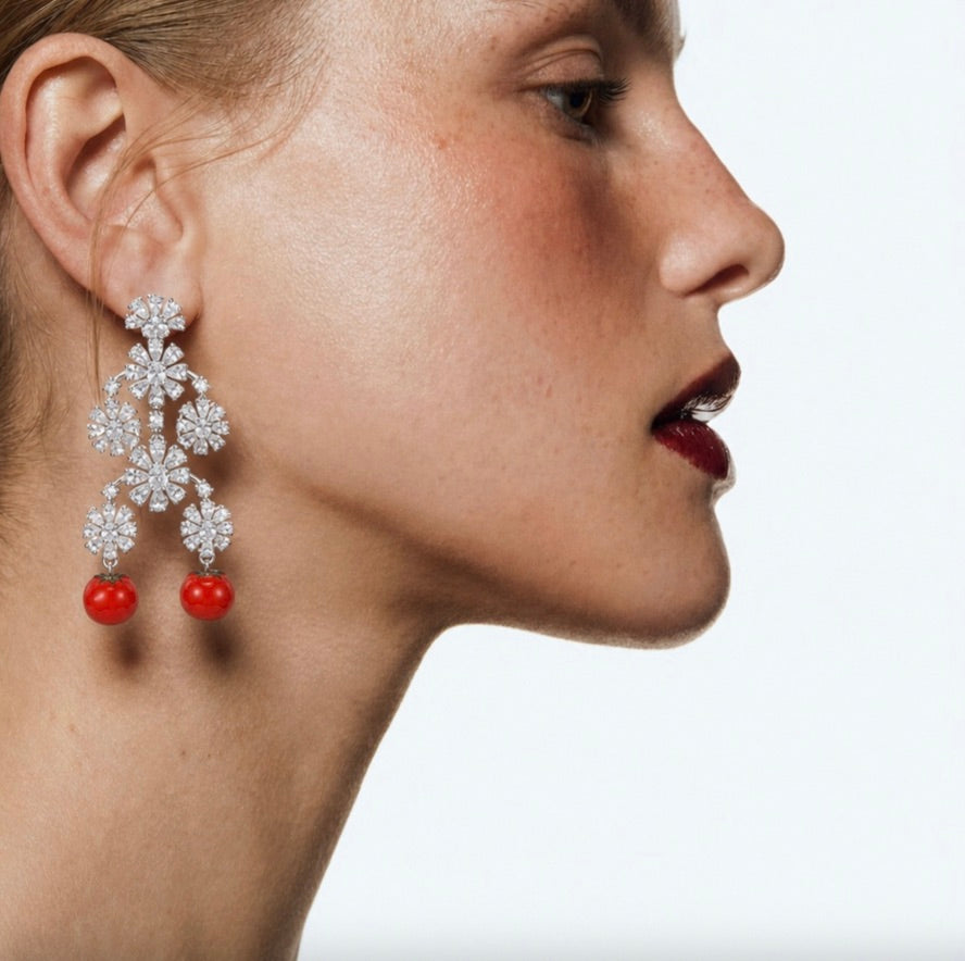 TOMATO SEASON CHANDELIER EARRING - HEIRLOOM