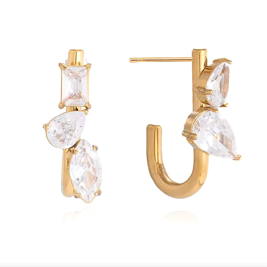 ASYMMETRIC U HOOP - GOLD
