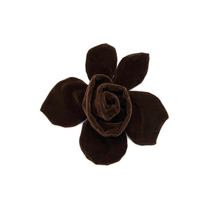 MAKÓ PAPER DOLL CUT OUT VELVET BROOCH - COFFEE
