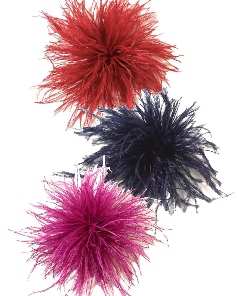 CANYON POMPOM FEATHER BROOCH SET/3 - CROSBY