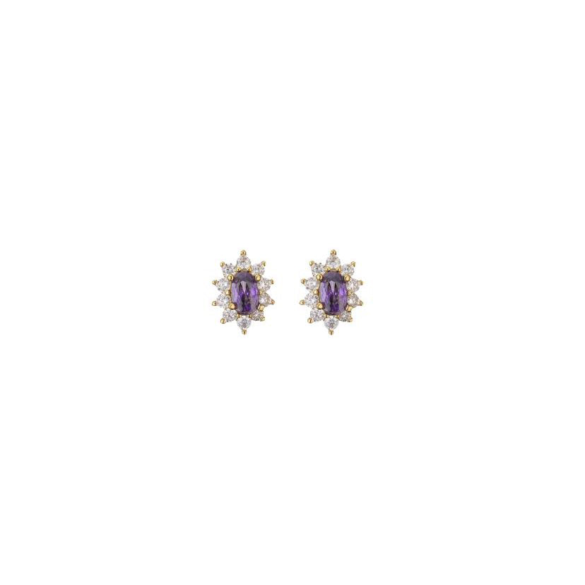 ROCK CANDY STUDS - WHITE/AMETHYST