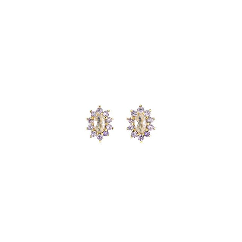ROCK CANDY STUDS - AMETHYST/WHITE