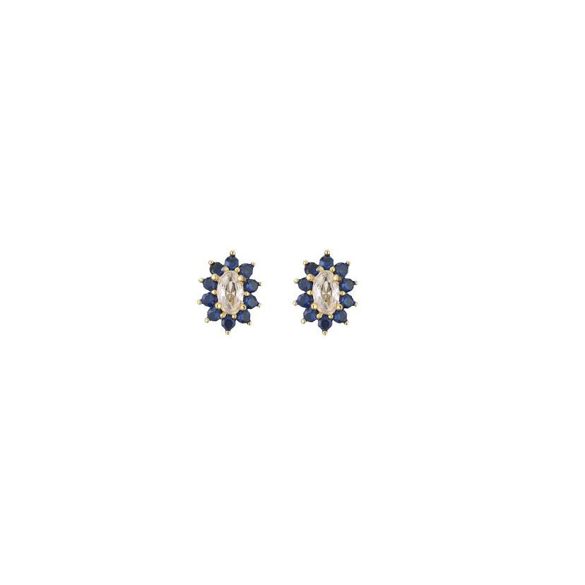 ROCK CANDY STUDS - SAPPHIRE/WHITE