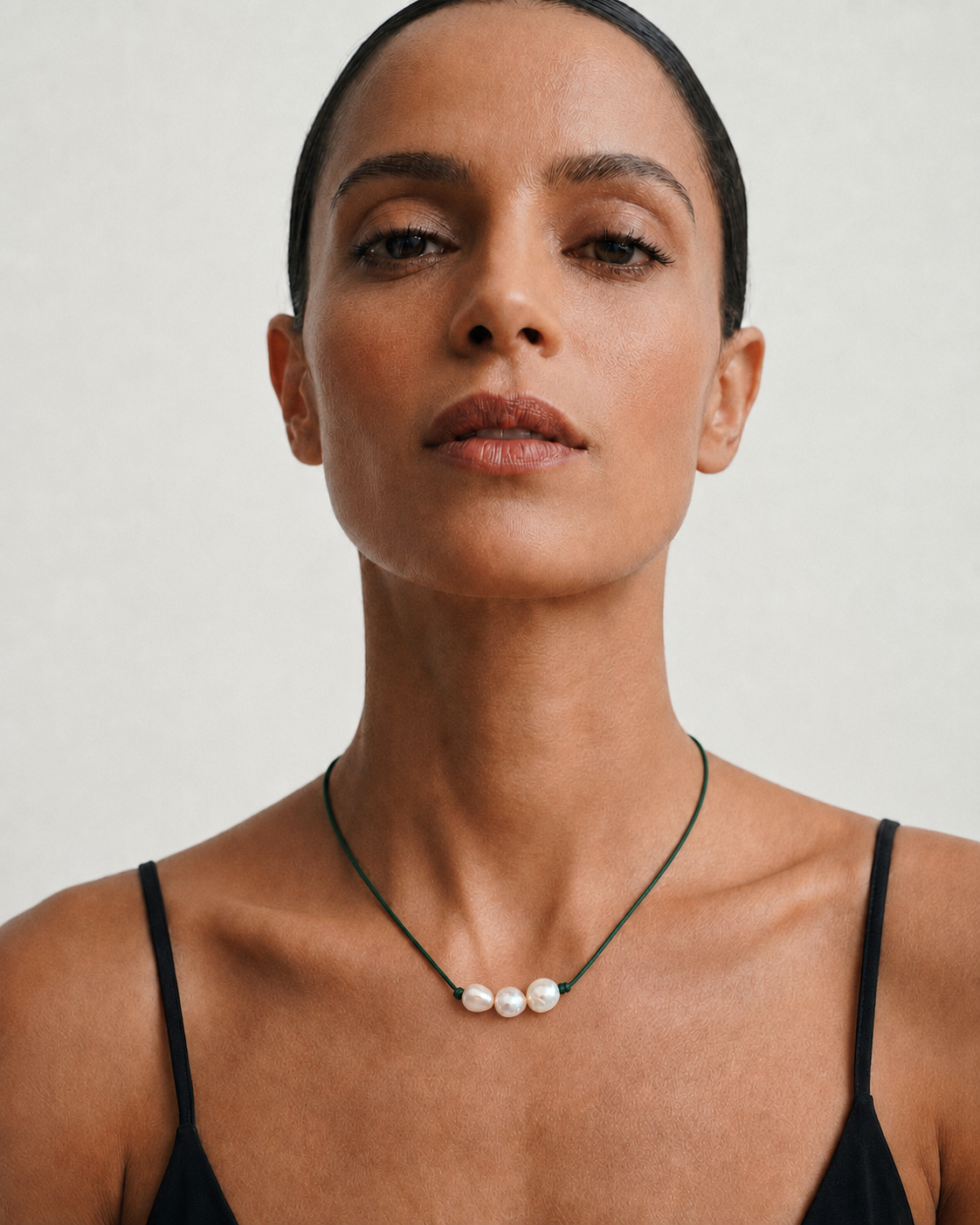 BABY BAROQUES TRIPLE PEARL CHOKER/COLLAR - FOREST