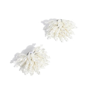 BURST HAND BEADED EARRING - PEARL