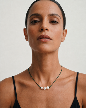 BABY BAROQUES TRIPLE PEARL CHOKER/COLLAR - FOREST