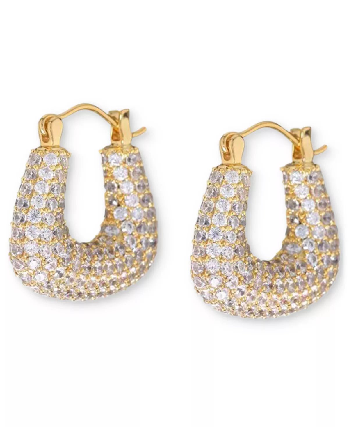 SQUARED OFF BUBBLE HOOPS - GOLD