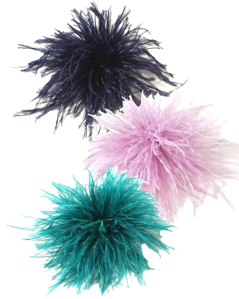 CANYON POMPOM FEATHER BROOCH SET/3 - WOOSTER