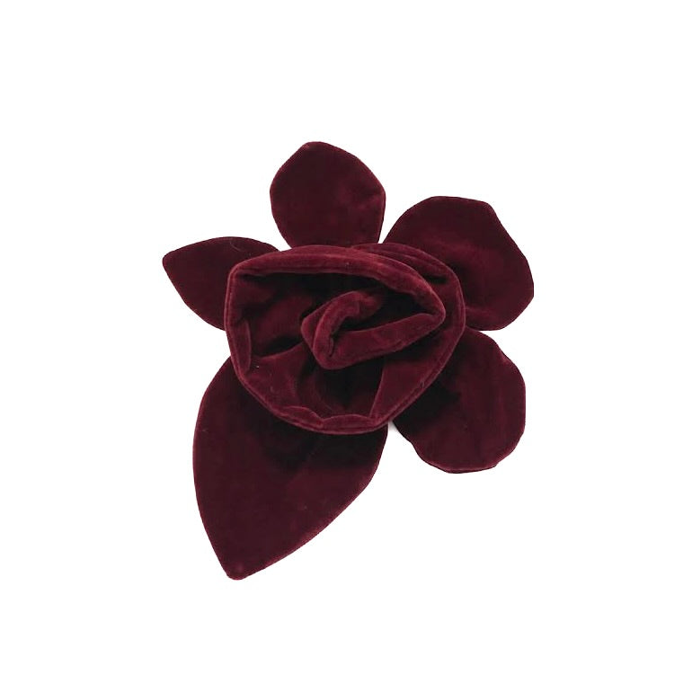 MAKÓ PAPER DOLL CUT OUT VELVET BROOCH - BORDEAUX