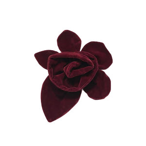 MAKÓ PAPER DOLL CUT OUT VELVET BROOCH - BORDEAUX