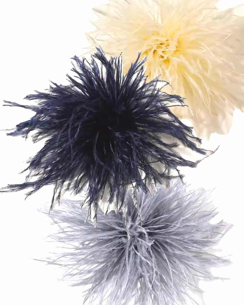 CANYON POMPOM FEATHER BROOCH SET/3 - MADISON