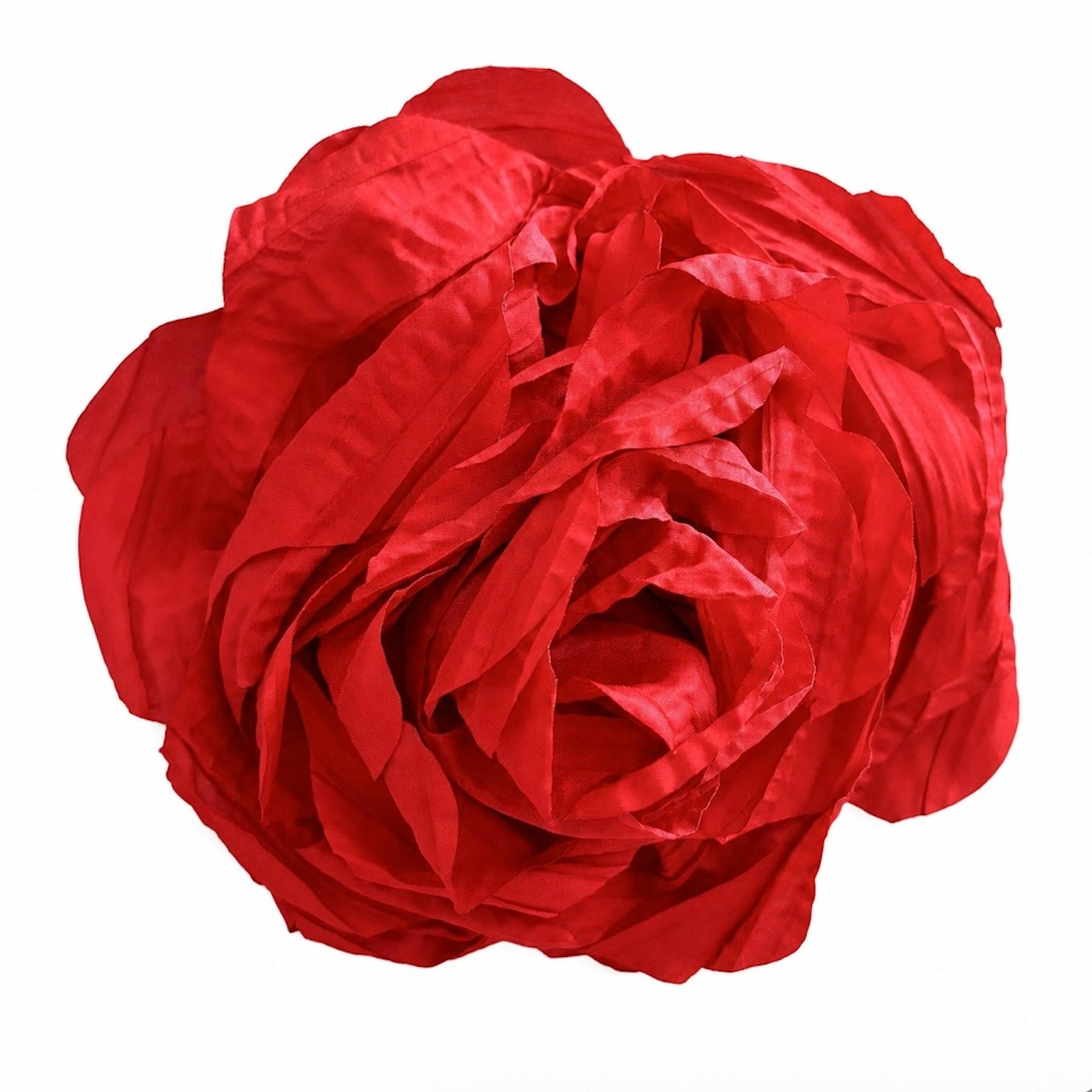 COLETTE PLISSÉ OVERSIZED ROSETTE BROOCH - SCARLET