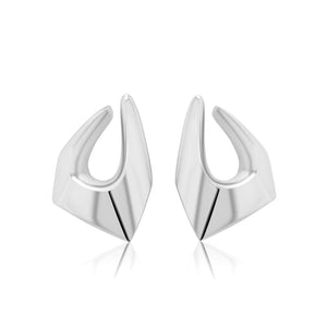 MESA SCULPTURAL EARRING - RHODIUM