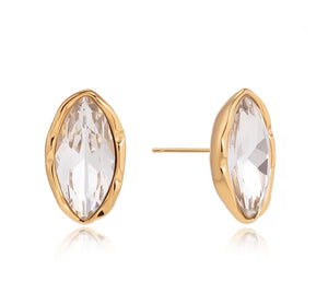 HAMMERED MARQUIS STUD - GOLD