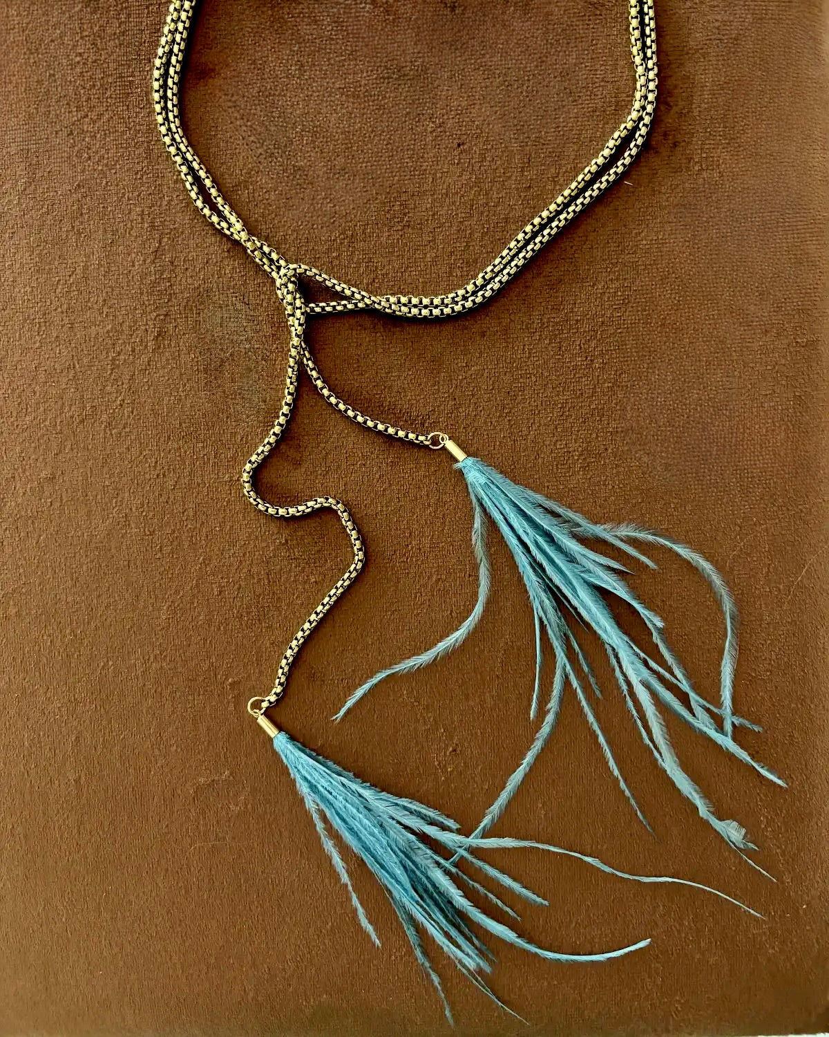 CANYON FEATHER LARIAT - DENIM