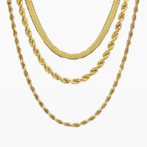 ROPE AND HERRINGBONE SETS - GOLD