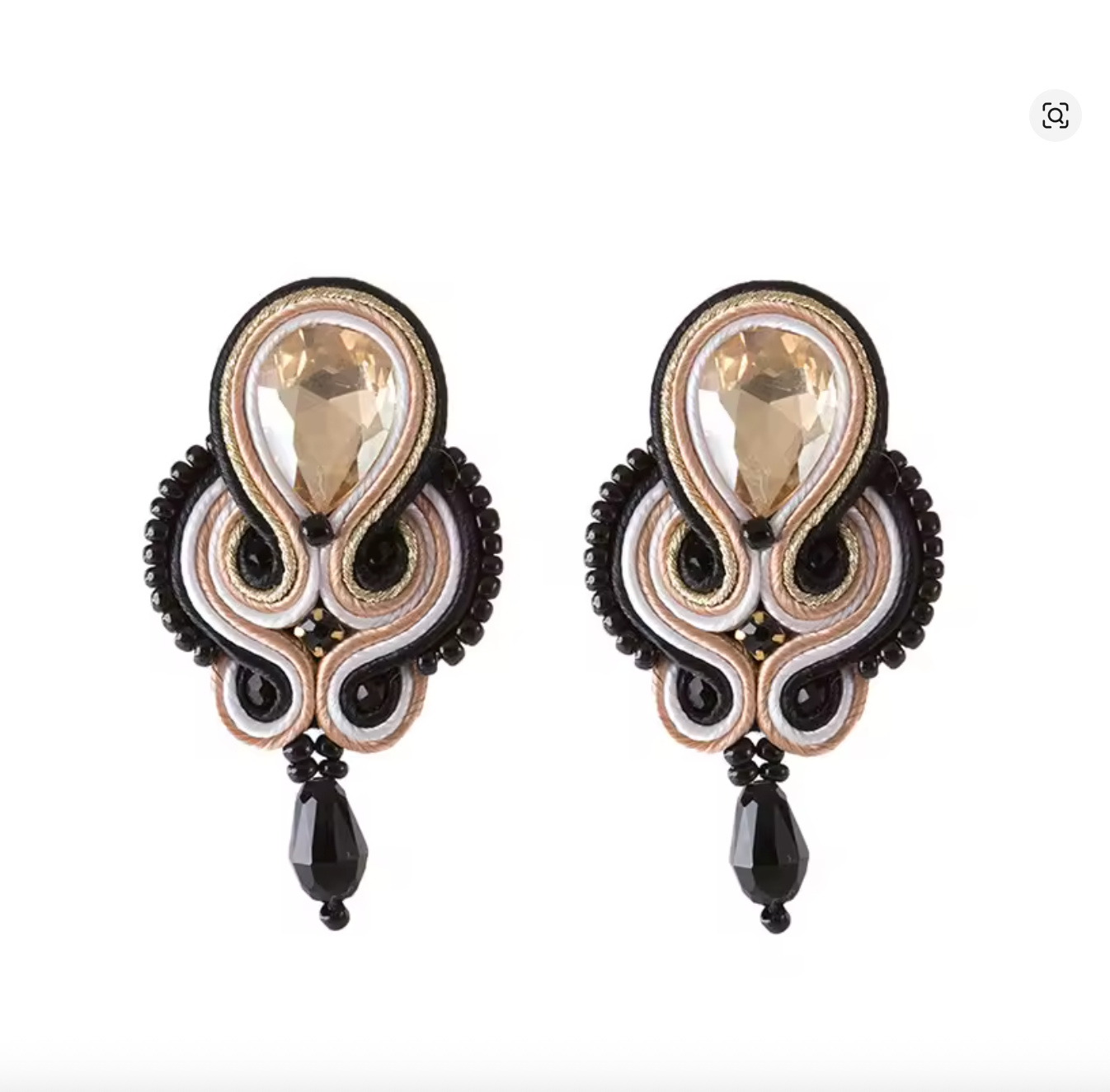 DANUBE DROP EARRINGS - STONE/JET