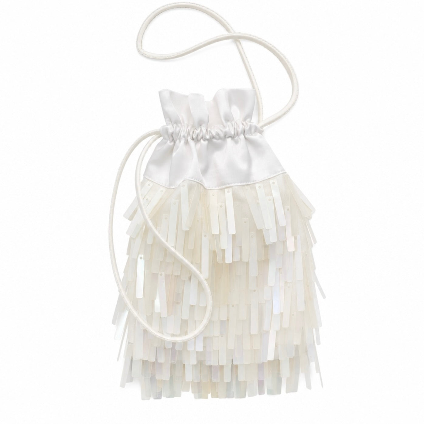 PEREGRINE MATTE PAILLETTE SATCHEL - IVORY