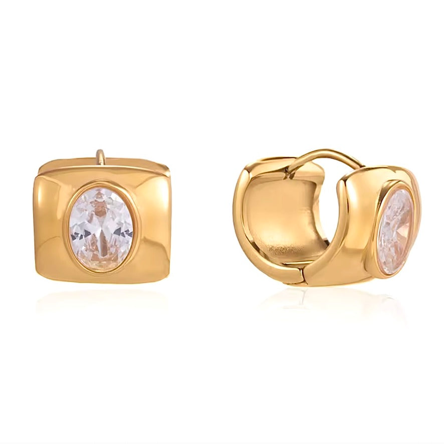 CHUBBY OVAL BARREL HUGGIE - GOLD