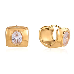 CHUBBY OVAL BARREL HUGGIE - GOLD