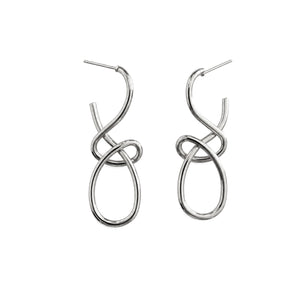 SCULPTURAL TWIST EARRINGS - RHODIUM