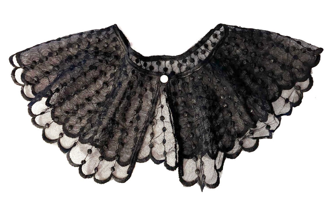 DOTTED SWISS TULLE COLLAR - BLACKEST NIGHT