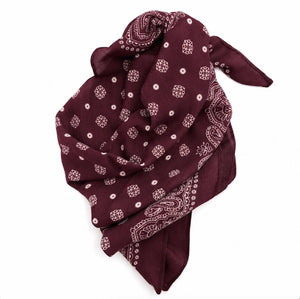 CAVERN COMBED COTTON SCARF BANDANA - BORDEAUX