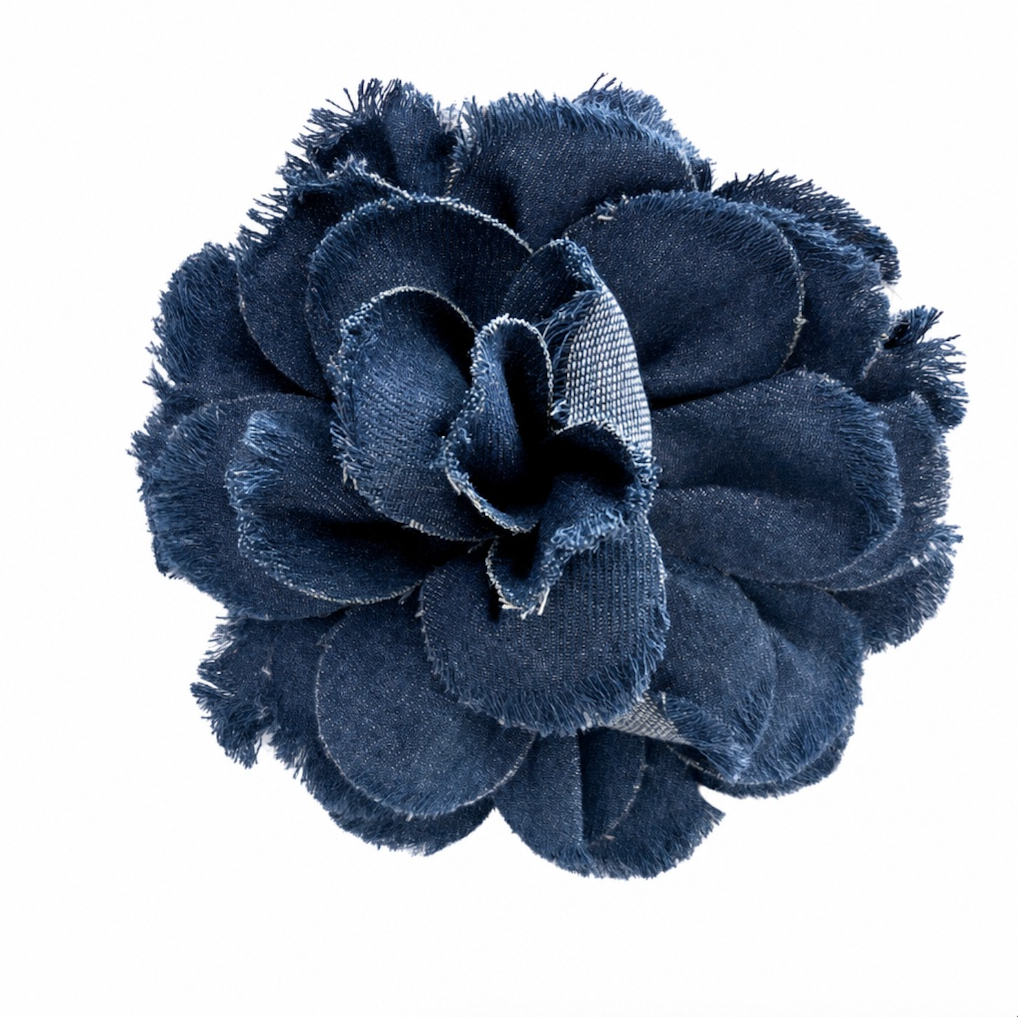 SHREDDED ROSE DENIM BROOCH - MEDIUM WASH
