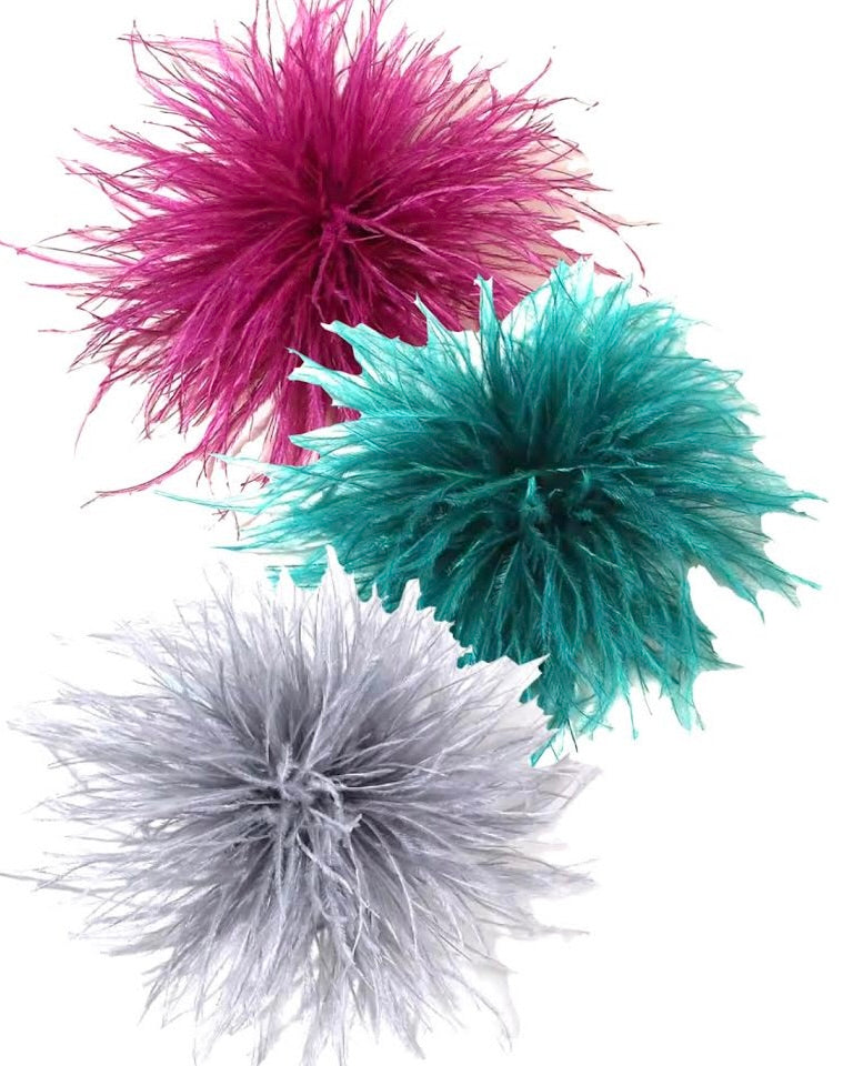 CANYON POMPOM FEATHER BROOCH SET/3 - GRAMERCY