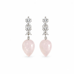 GUNMDROP PENDULUM EARRING - ROSE QUARTZ