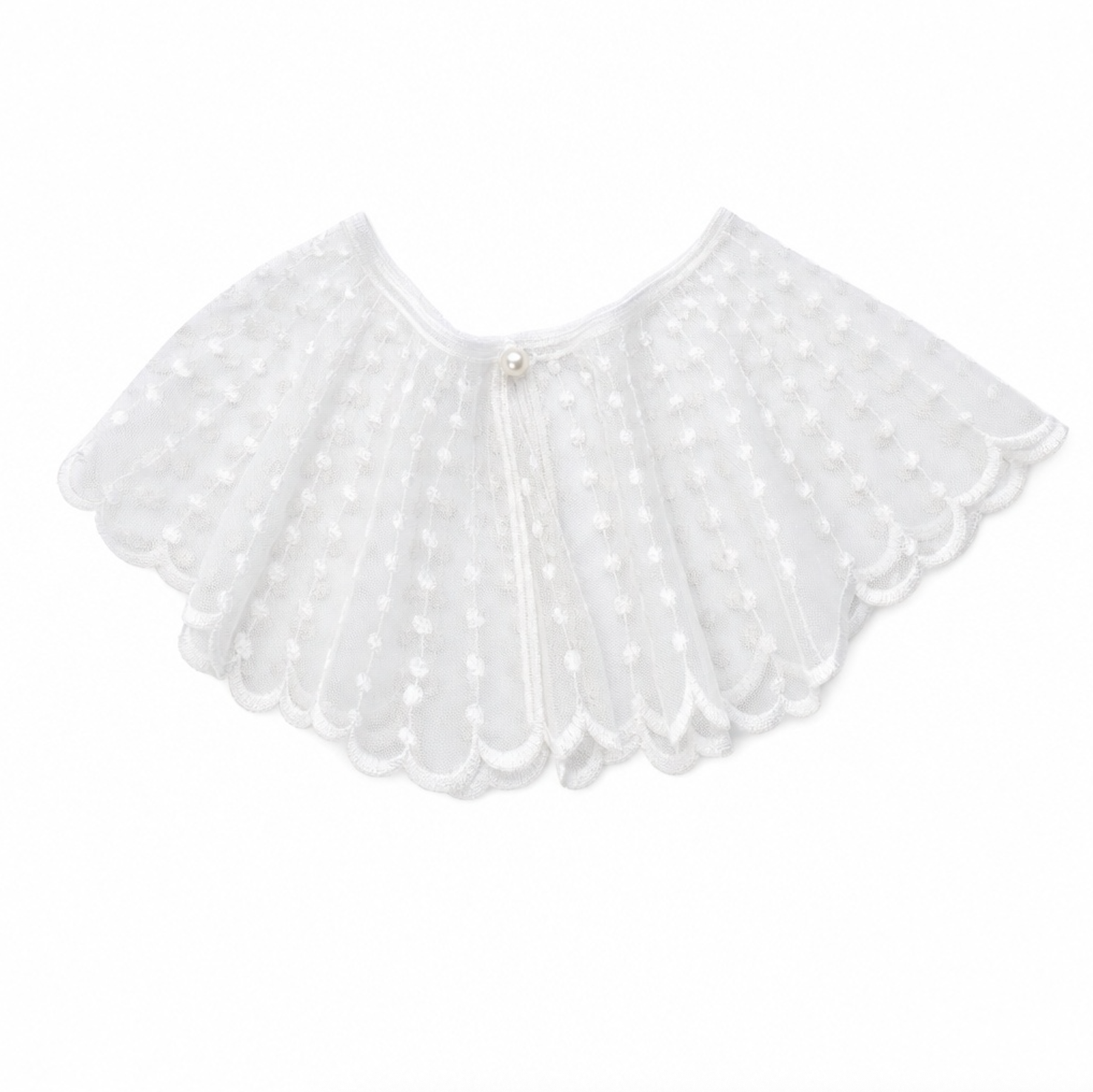 DOTTED SWISS TULLE COLLAR - WHITE