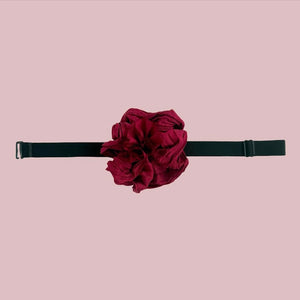 COLETTE TUXEDO BAND FLORETTE CHOKER / BROOCH - SCARLET