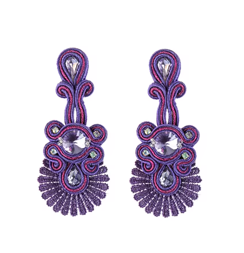 DANUBE FAN EARRINGS - GRAPE