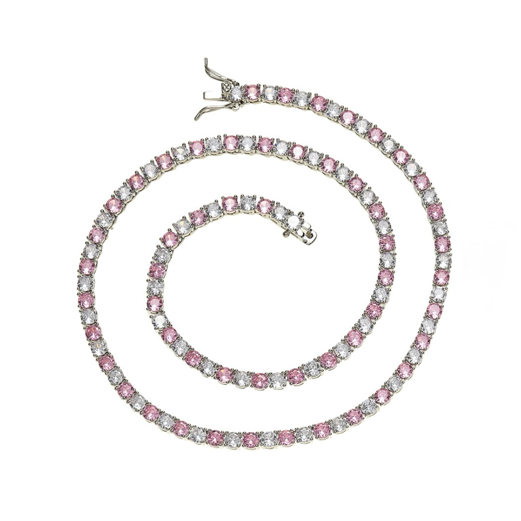 GRACE TENNIS CHAIN - DOTTED PINK
