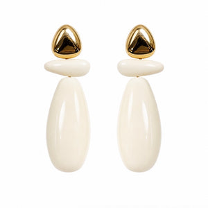 BRANCUSI ELONGATED STONE EARRING