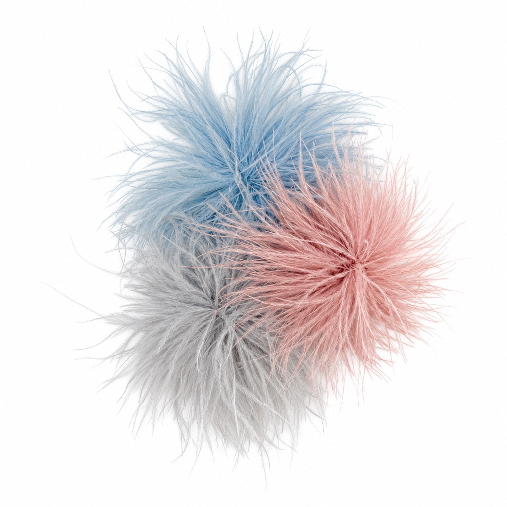 CANYON POMPOM FEATHER BROOCH SET/3 - HIGHLAND PARK