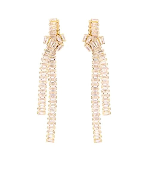 KNOTTED BAGUETTE EARRING - GOLD