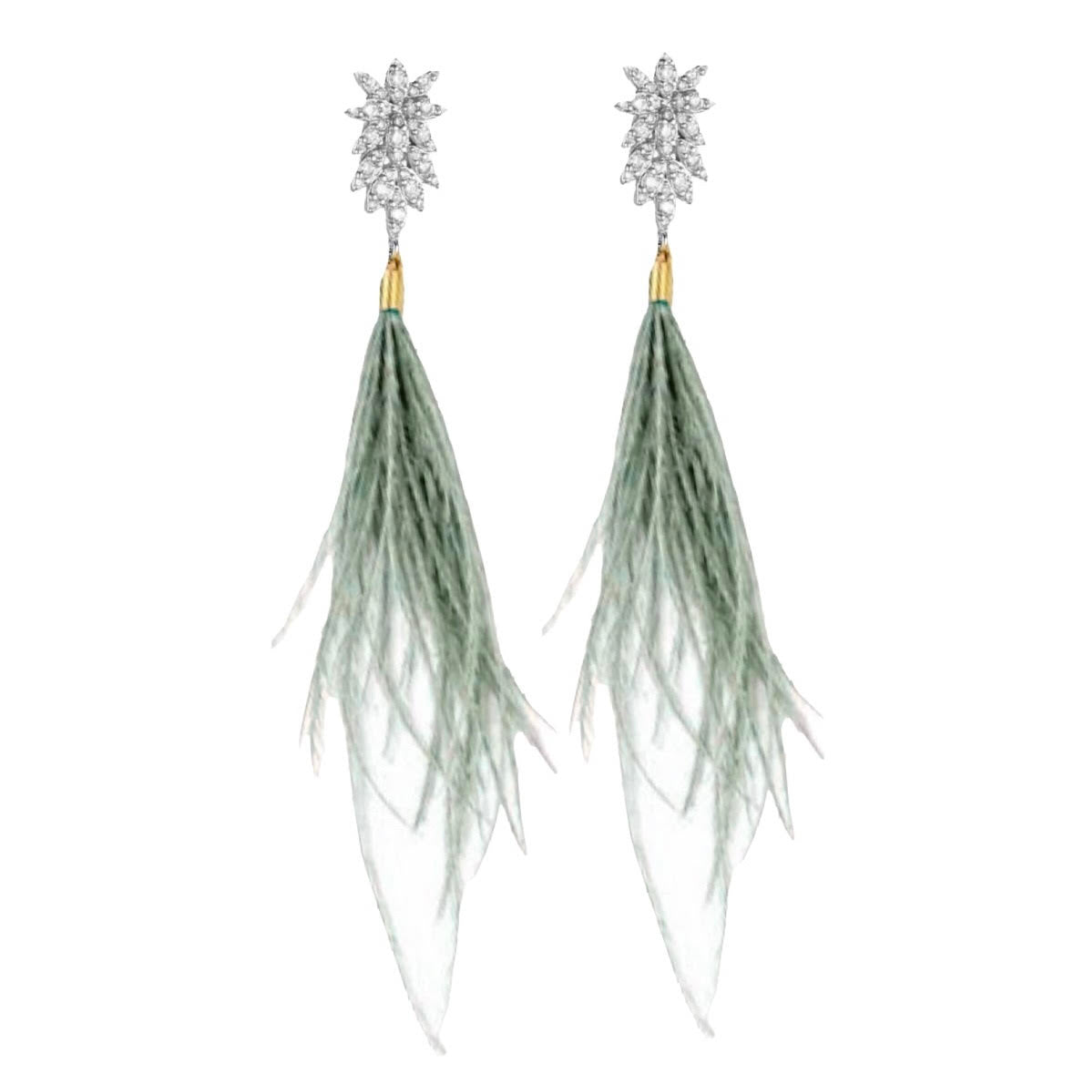 CANYON FEATHER TASSEL EARRING - SAGE