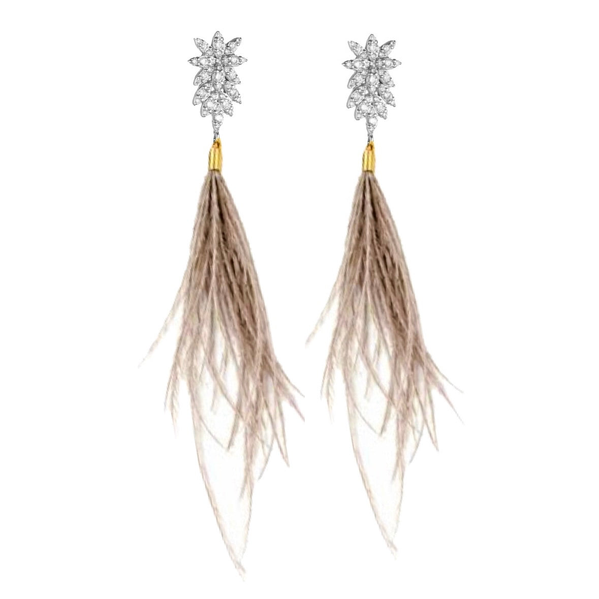 CANYON FEATHER TASSEL EARRING - PLASTER